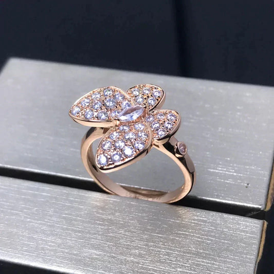 [Stellar Jewelry]BUTTERFLY PINK GOLD DIAMOND RING