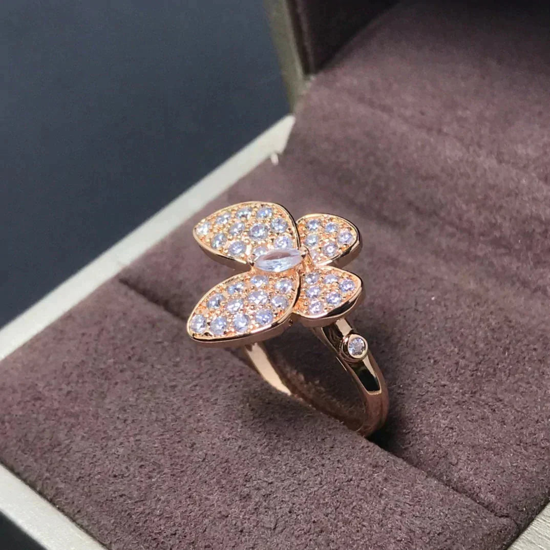 [Stellar Jewelry]BUTTERFLY PINK GOLD DIAMOND RING