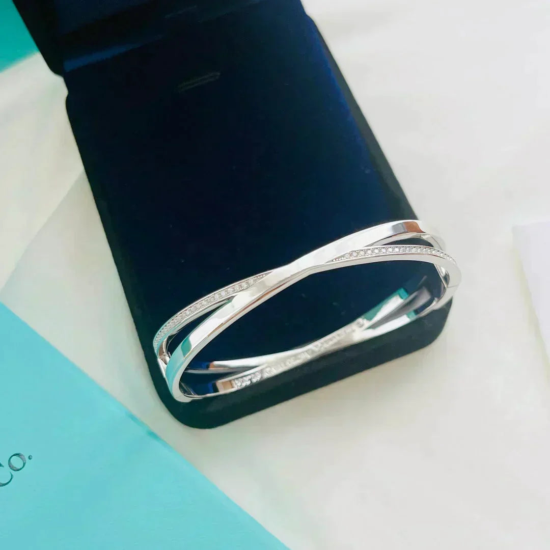[Stellar jewels]NARROW HINGED BANGLEIN WITH DIAMONDS SMALL