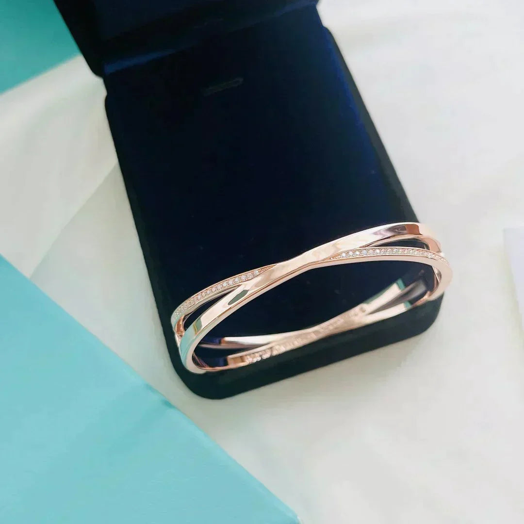 [Stellar jewels]NARROW HINGED BANGLEIN WITH DIAMONDS SMALL