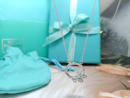 [Stellar jewels]DIAMOND VINE CIRCLE PENDANT PLATINUM NECKLACE