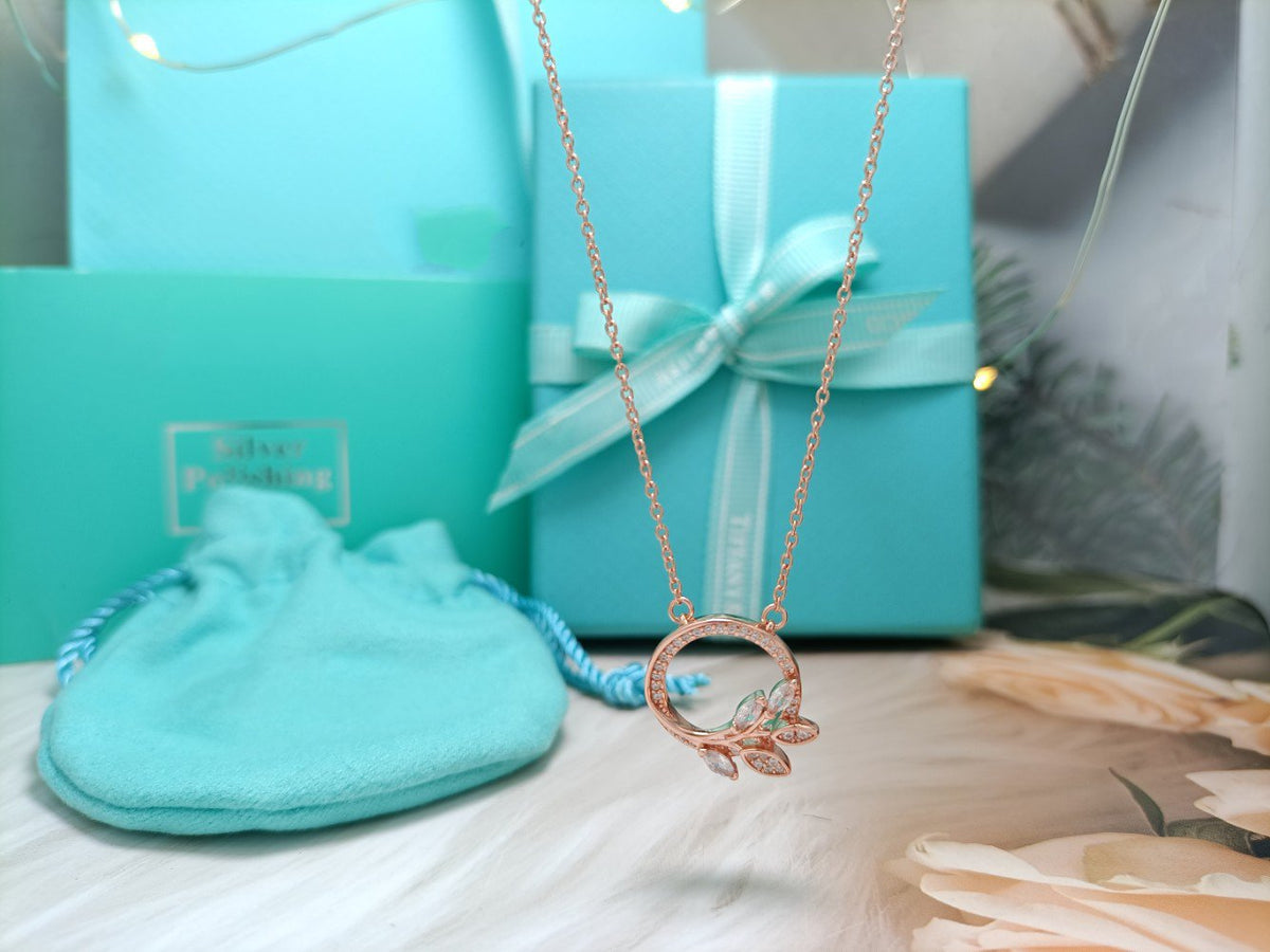 [Stellar jewels]DIAMOND VINE CIRCLE PENDANT PLATINUM NECKLACE