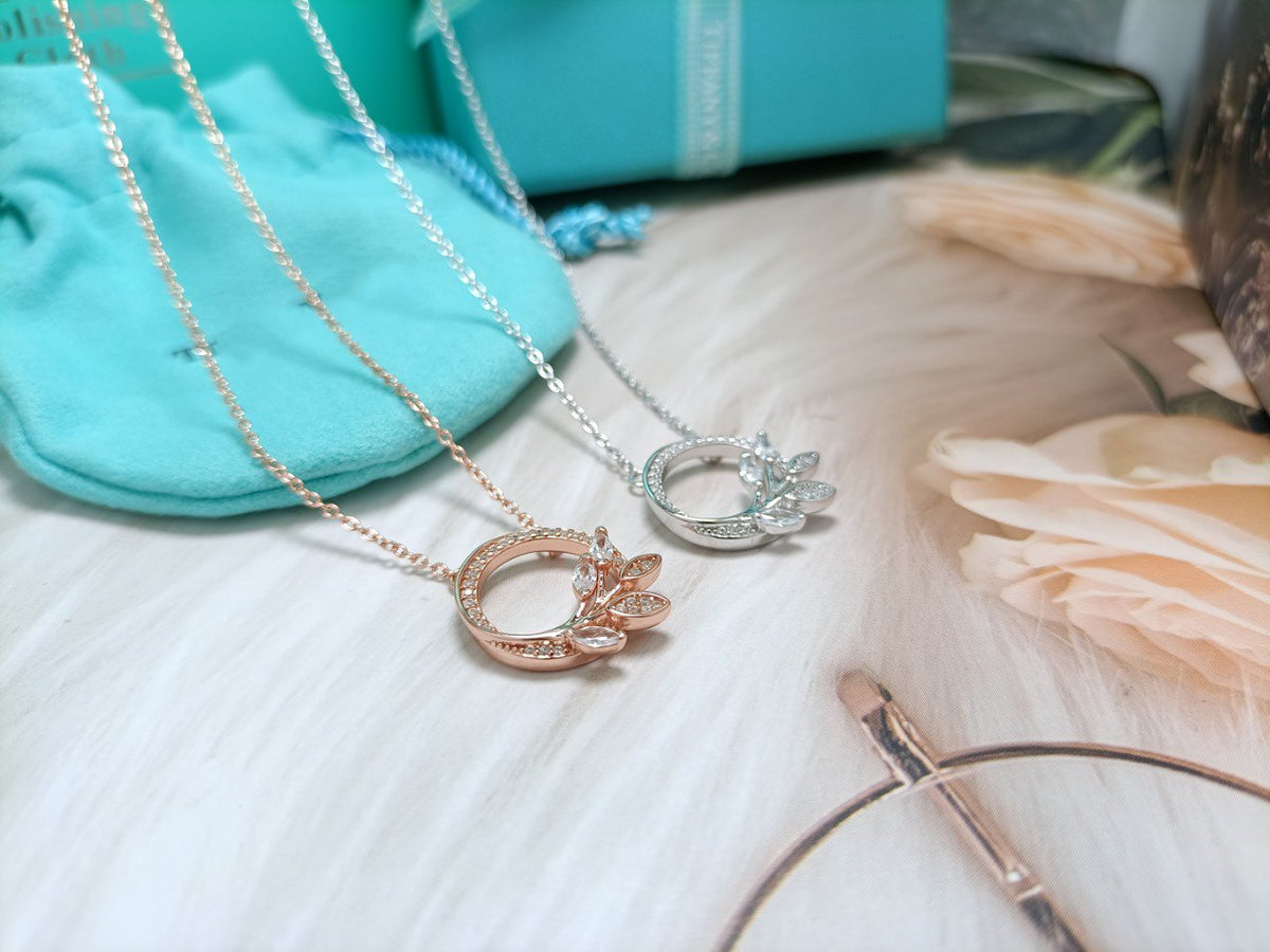 [Stellar jewels]DIAMOND VINE CIRCLE PENDANT PLATINUM NECKLACE