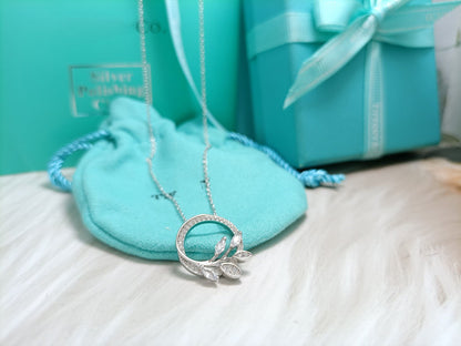 [Stellar jewels]DIAMOND VINE CIRCLE PENDANT PLATINUM NECKLACE