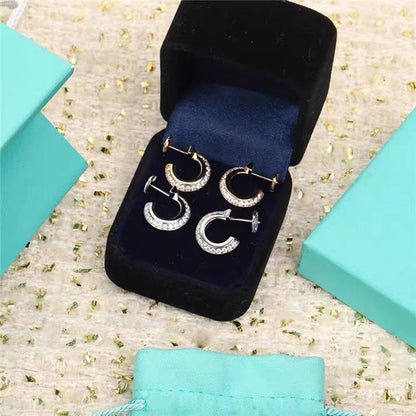 [Stellar jewels]HOOP EARRINGS IN ROSE GOLD WITH DIAMONDS