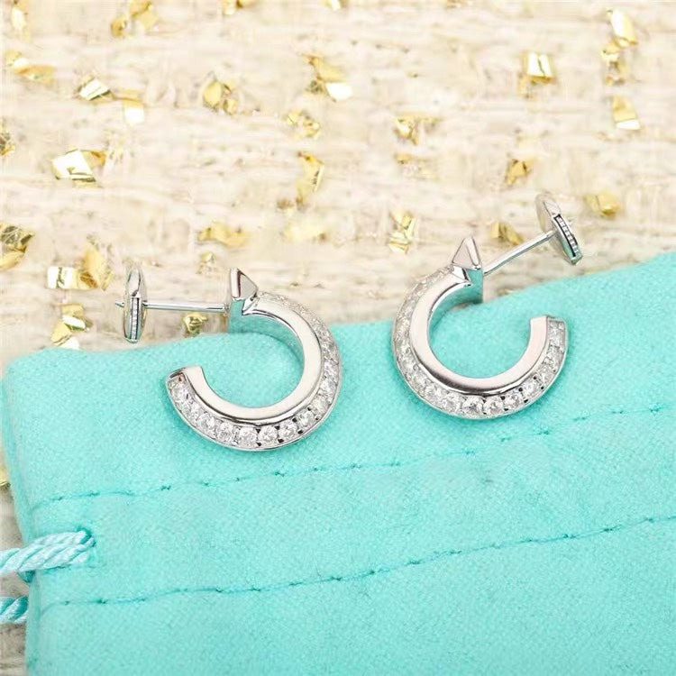 [Stellar jewels]HOOP EARRINGS IN ROSE GOLD WITH DIAMONDS