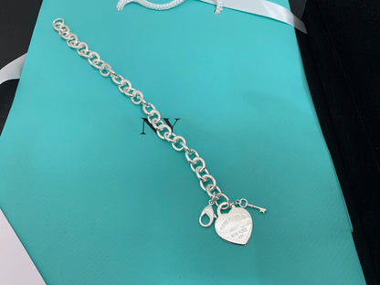 [Stellar jewels]KEY HEART CARD CHUNKY INTERLOCKING BRACELET LENGTH