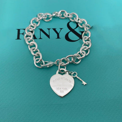 [Stellar jewels]KEY HEART CARD CHUNKY INTERLOCKING BRACELET LENGTH