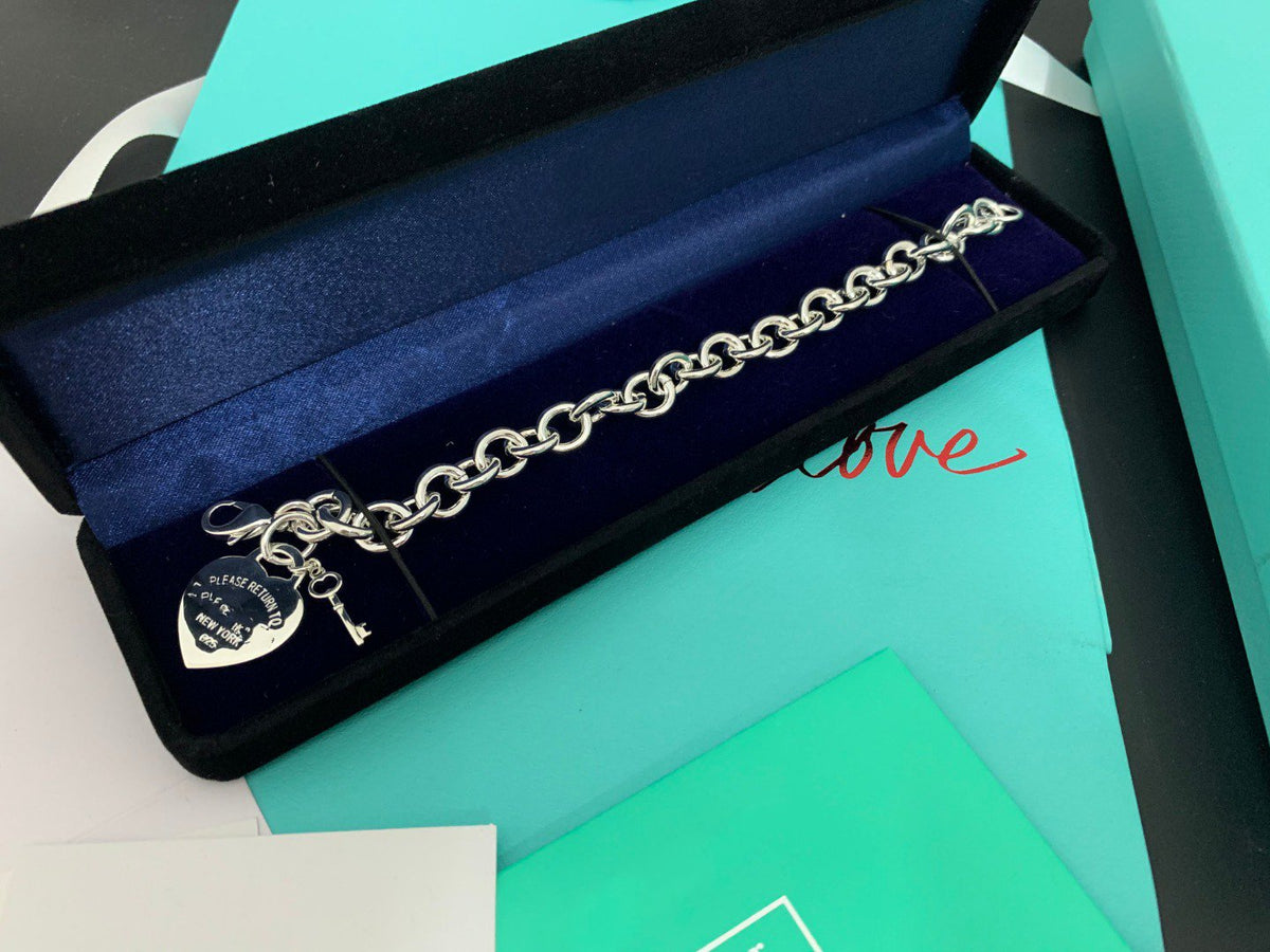 [Stellar jewels]KEY HEART CARD CHUNKY INTERLOCKING BRACELET LENGTH