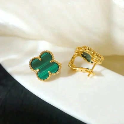 [Stellar Jewelry]CLOVER MEDIUM 1 MOTIFS MALACHITE  EARRINGS
