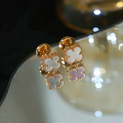 [Stellar Jewelry]CLOVER MINI 9.5MM WHITE MOP EARRINGS