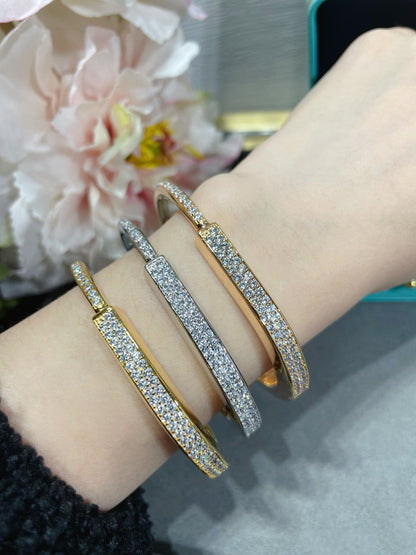 [Stellar jewels]LOCK BRACELET DIAMOND PAVED