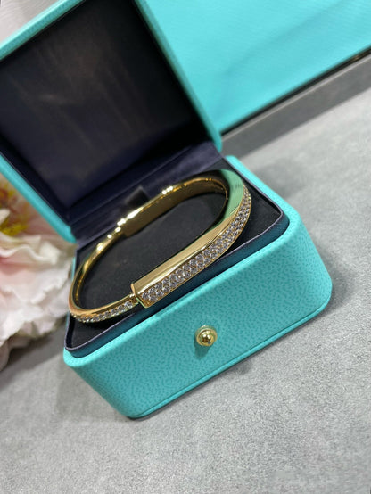 [Stellar jewels]LOCK BRACELET DIAMOND PAVED