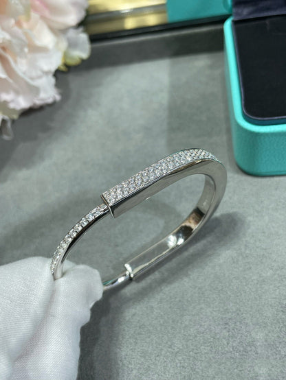 [Stellar jewels]LOCK BRACELET DIAMOND PAVED