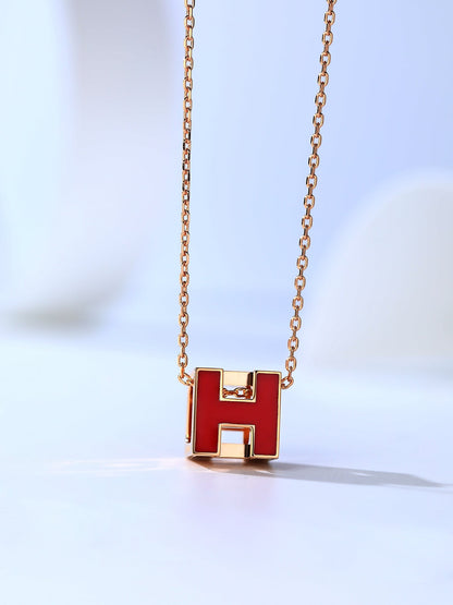 [Stellar Jewelry]H CAGE PINK GOLD NECKLACE