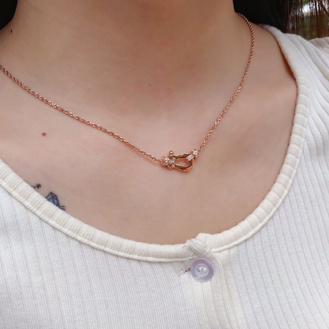 [Stellar Jewelry]FORCE 10 PINK GOLD DIAMOND NECKLACE