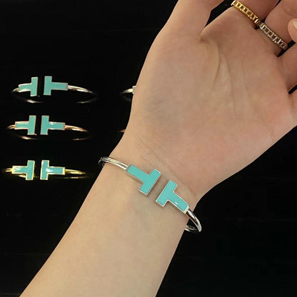 [Stellar jewels]T WIDE TURQUOISE OPEN BRACELET