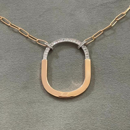 [Stellar jewels]LOCK DIAMOND NECKLACE