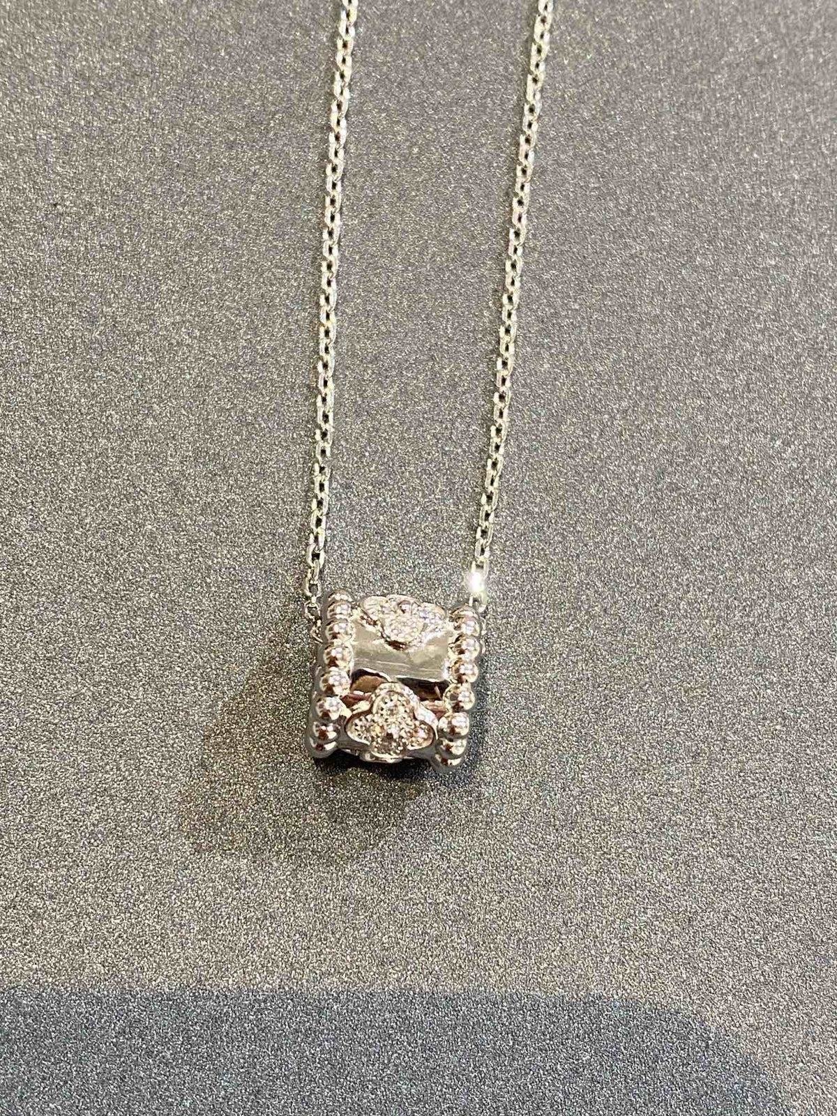 [Stellar Jewelry]PERLEE PEDANT SIVLER DIAMOND NECKLACE