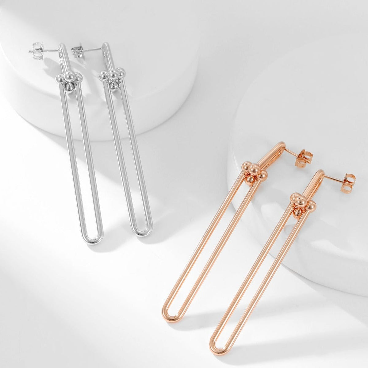 [Stellar jewels]HARDWEAR LONG DROP EARRINGS