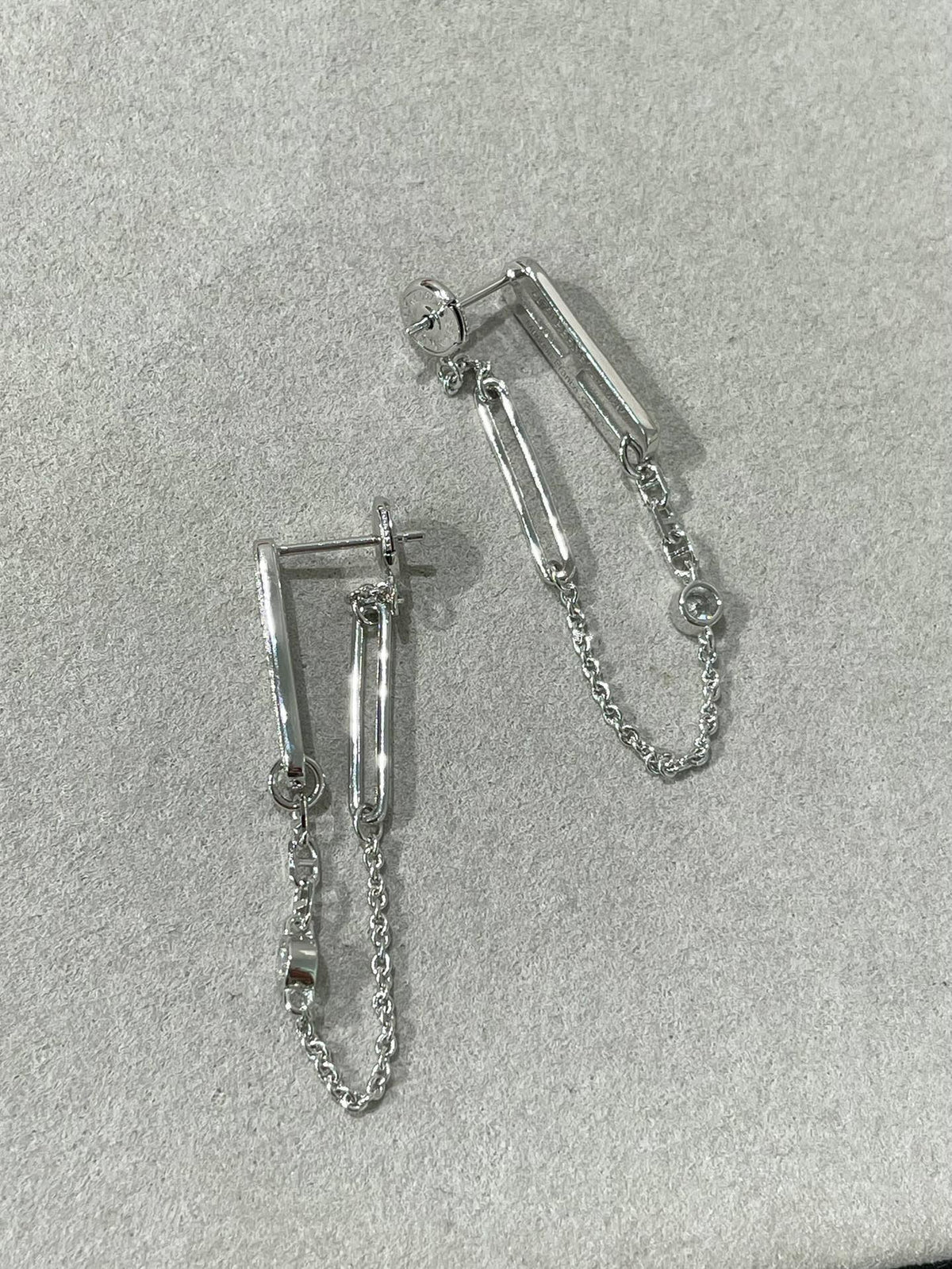 [Stellar Jewelry]CHAINE CHAOS DIAMOND DROP EARRINGS