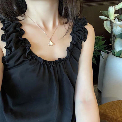 [Stellar Jewelry]DREAM MOP DIAMOND PAVED PINK GOLD NECKLACE