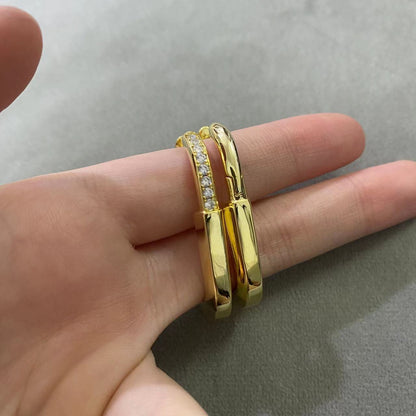 [Stellar jewels]LOCK MEDIUM DIAMNOND EARRINGS