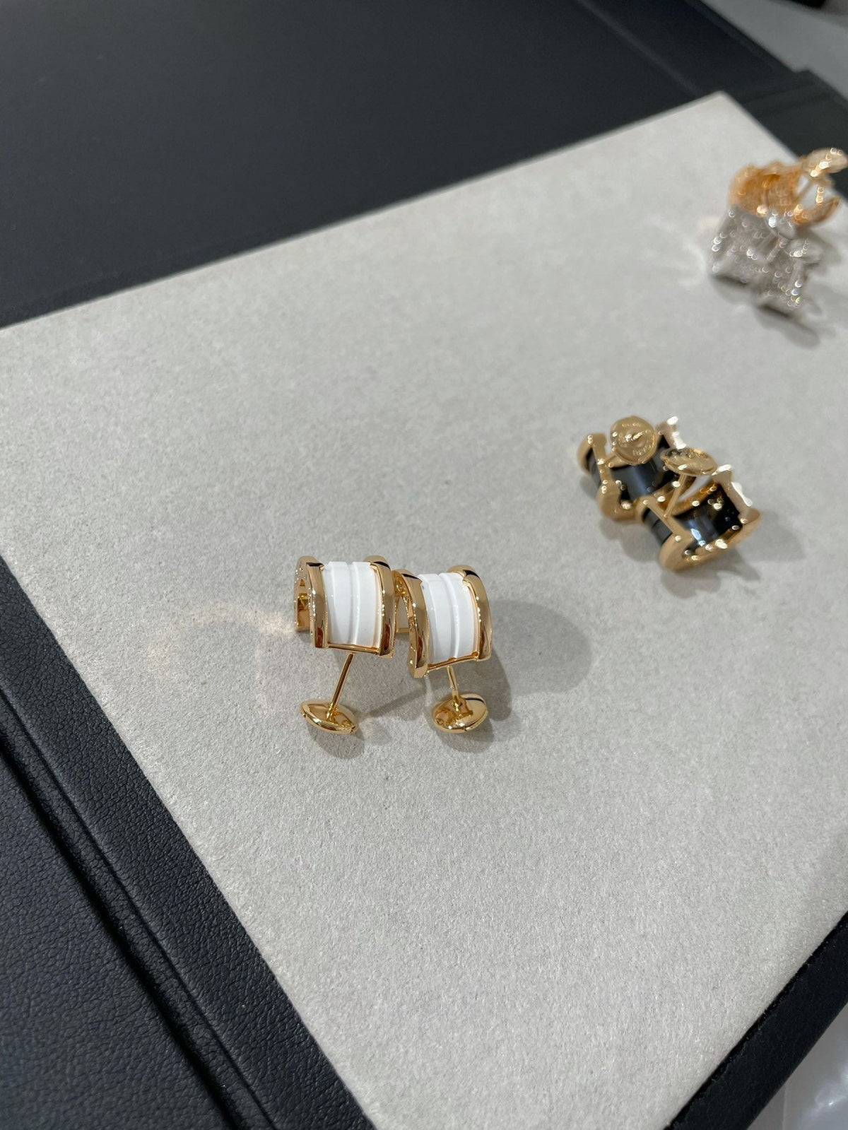 [Stellar Jewelry]ZERO 1 PINK GOLD CERAMIC EARRINGS