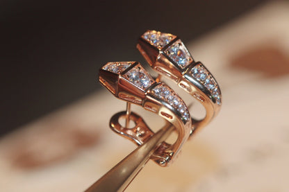 [Stellar Jewelry]SERPENT PINK GOLD DIAMOND EARRINGS