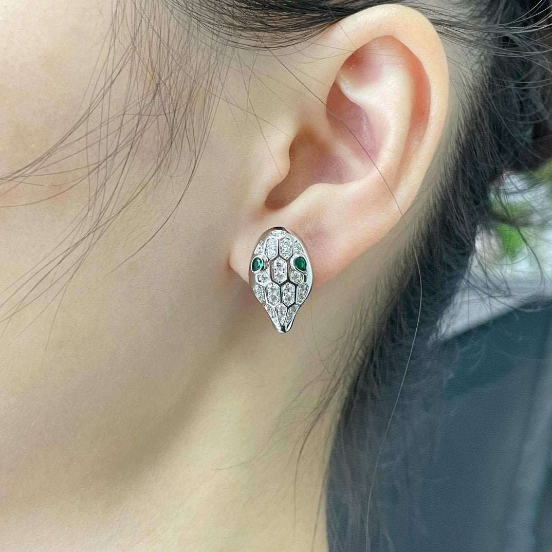 [Stellar Jewelry]SERPENT DIAMOND STUD EARRINGS