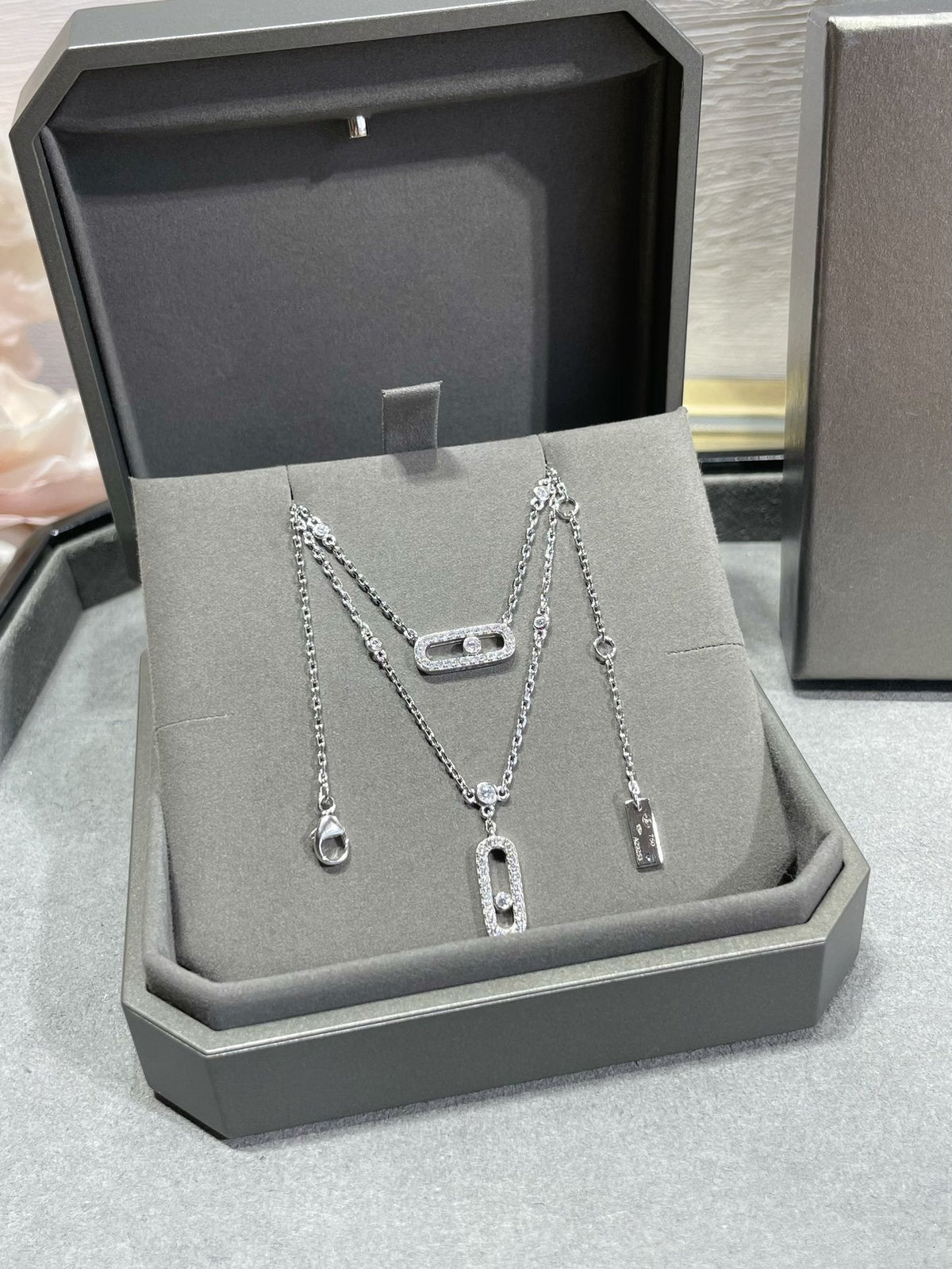 [Stellar Jewelry]MOVE 2 ROW DIAMOND NECKLACE