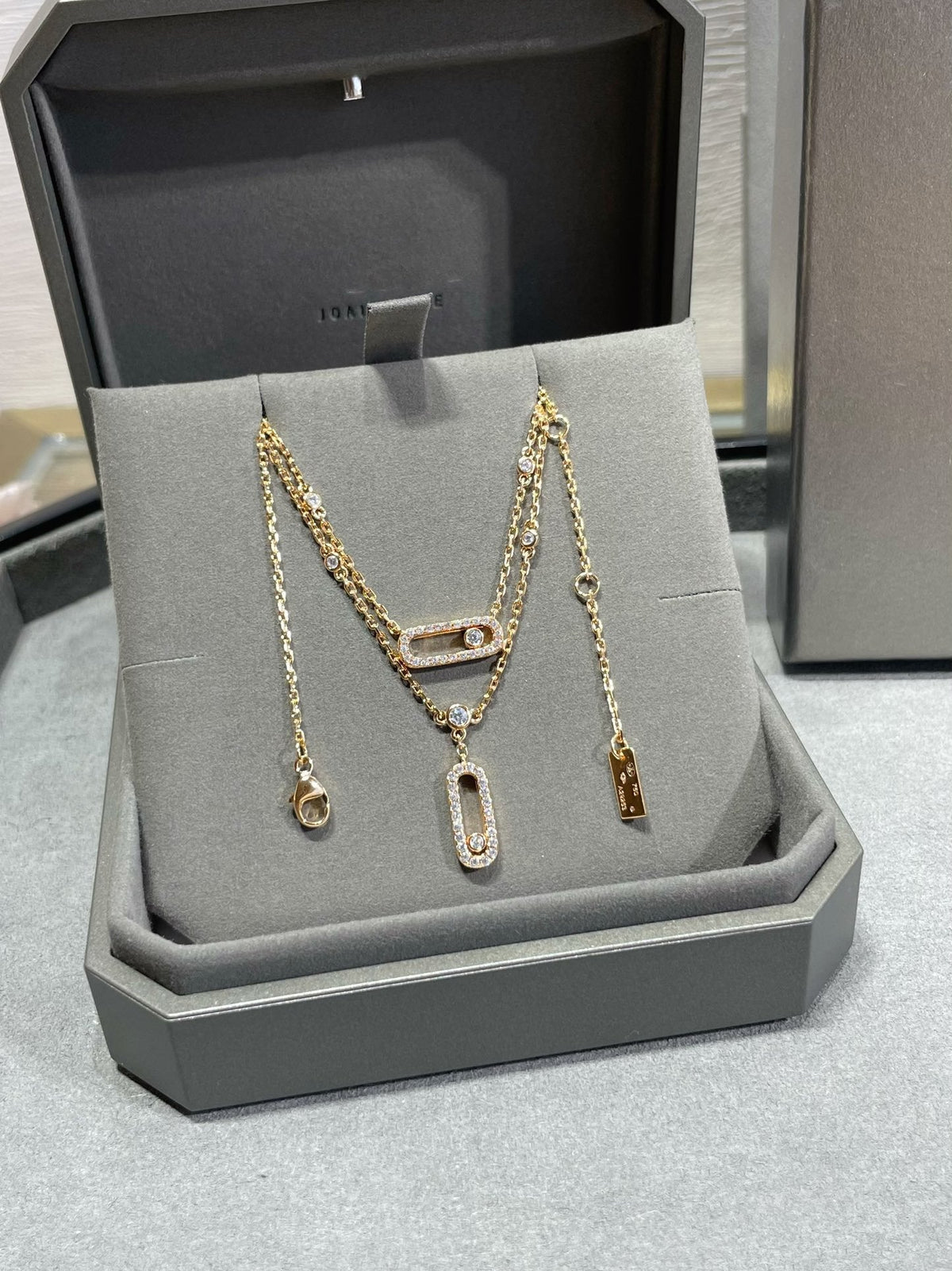 [Stellar Jewelry]MOVE 2 ROW DIAMOND NECKLACE