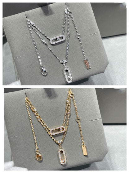 [Stellar Jewelry]MOVE 2 ROW DIAMOND NECKLACE