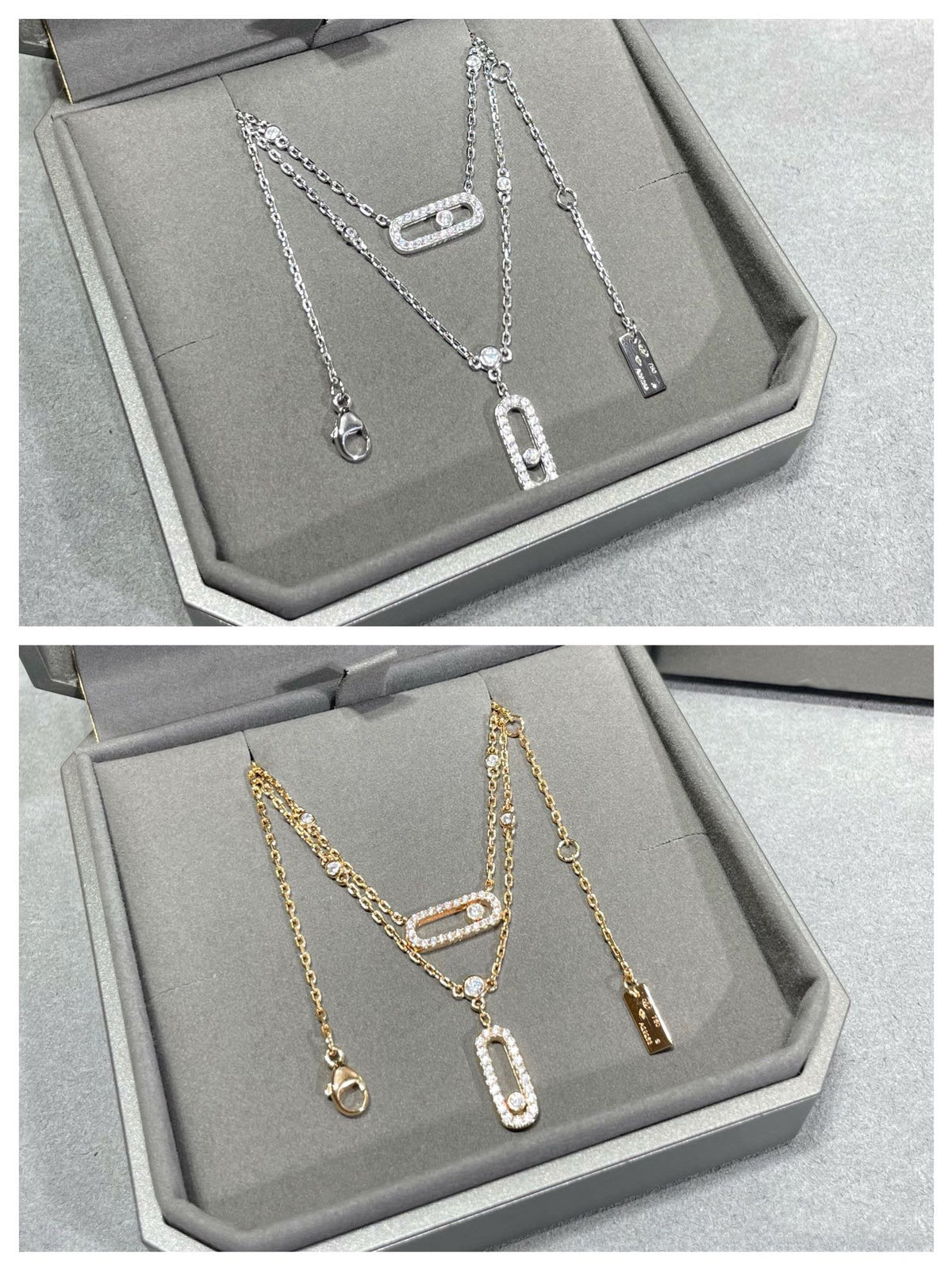 [Stellar Jewelry]MOVE 2 ROW DIAMOND NECKLACE