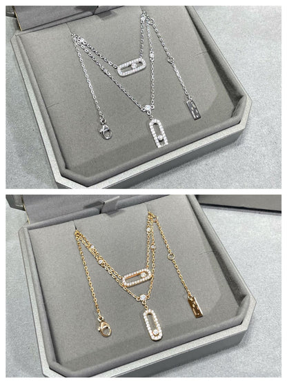 [Stellar Jewelry]MOVE 2 ROW DIAMOND NECKLACE