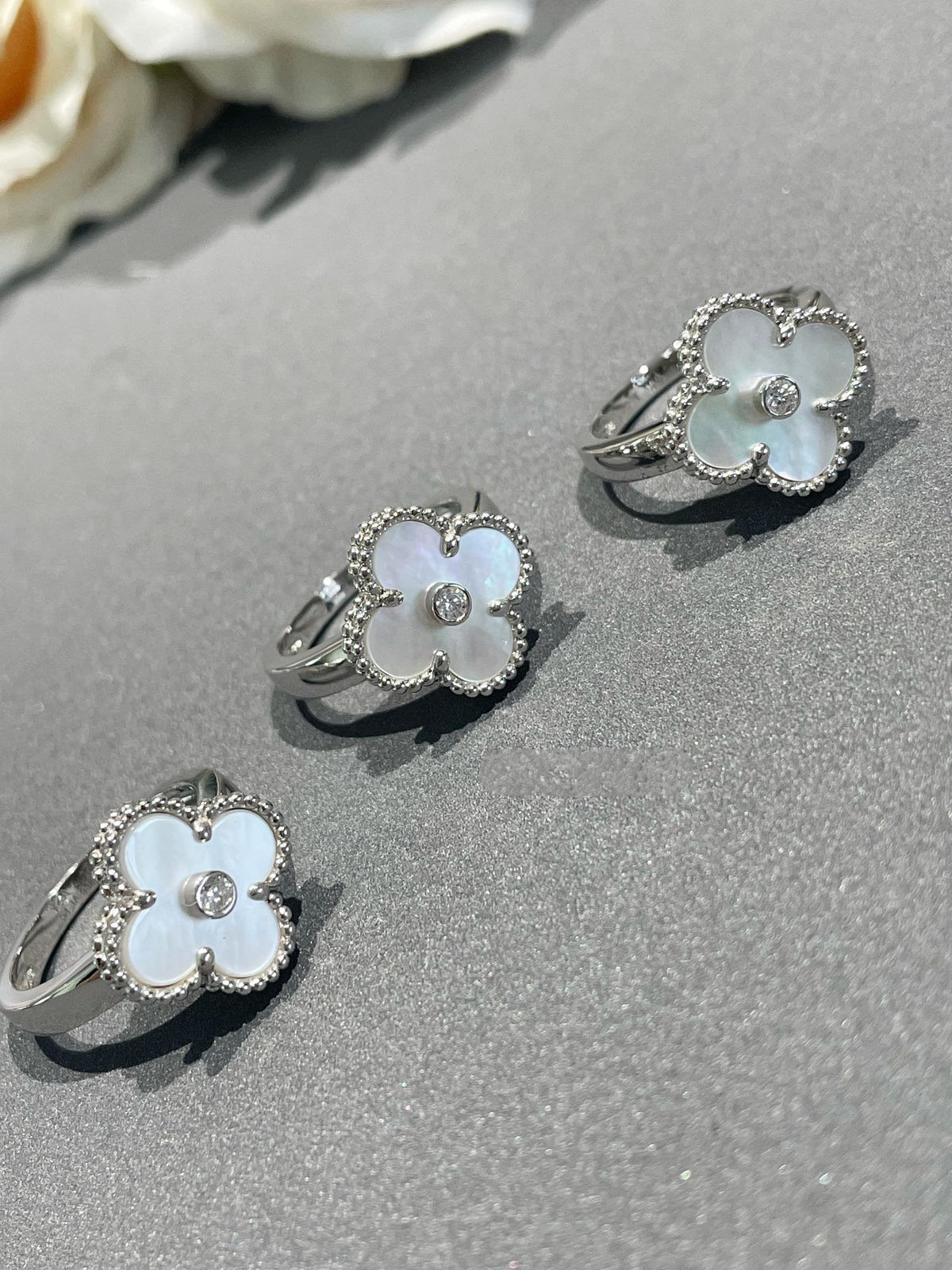 [Stellar Jewelry]CLOVER SILVER MOP DIAMOND RING