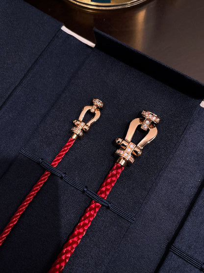 [Stellar Jewelry]FORCE 10 HALF DIAMOND PINK GOLD RED CORDERI LARGE AND MEDIUM MODEL