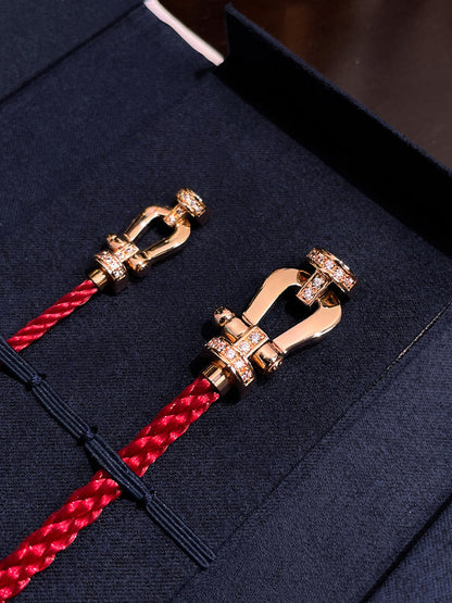 [Stellar Jewelry]FORCE 10 HALF DIAMOND PINK GOLD RED CORDERI LARGE AND MEDIUM MODEL