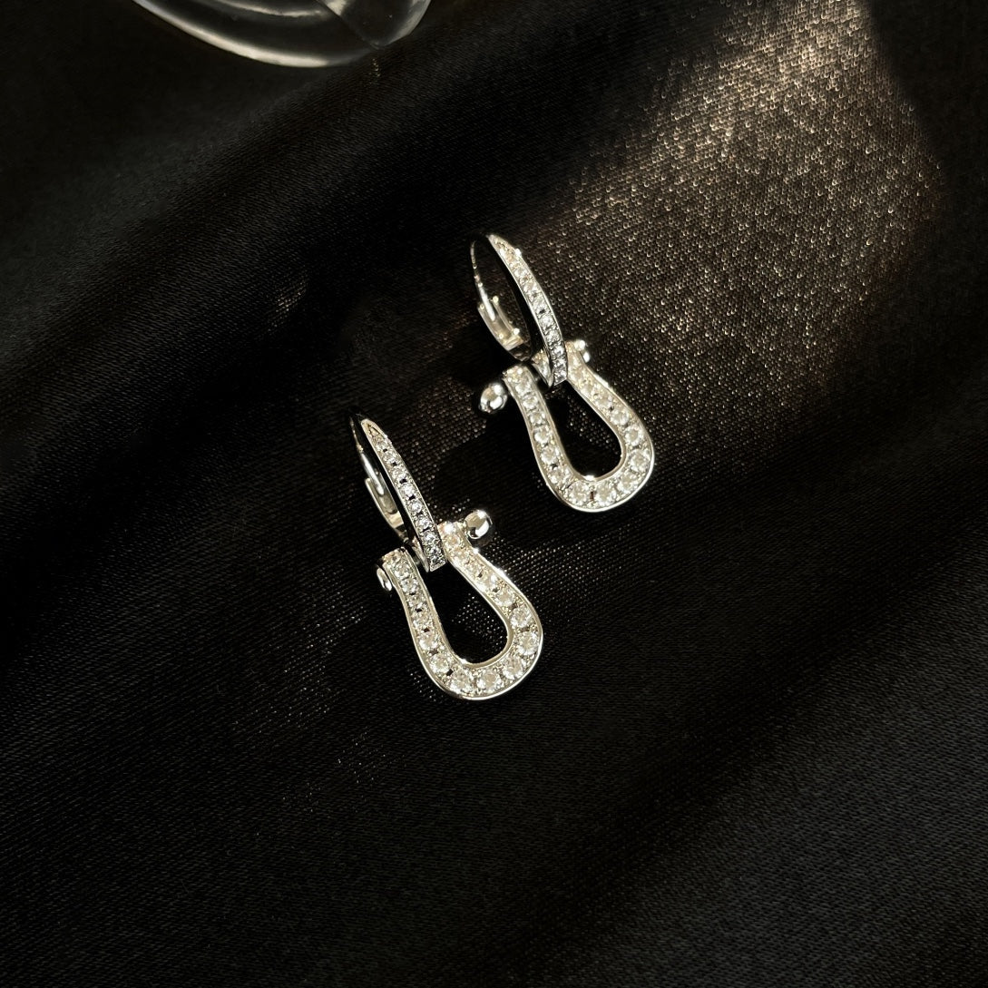 [Stellar Jewelry]FORCE 10 FULL DIAMOND DROP EARRINGS MEDIUM MODEL