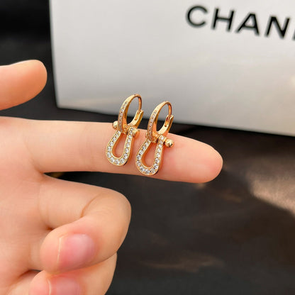 [Stellar Jewelry]FORCE 10 FULL DIAMOND DROP EARRINGS MEDIUM MODEL