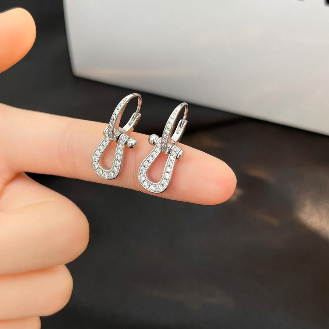 [Stellar Jewelry]FORCE 10 FULL DIAMOND DROP EARRINGS MEDIUM MODEL