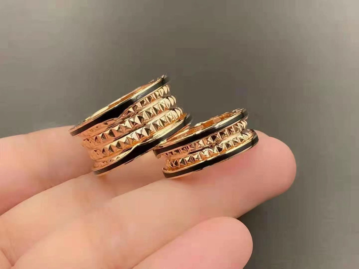 [Stellar Jewelry]ZERO 1 ROCK BLACK CERAMIC PINK GOLD LARGE MODEL