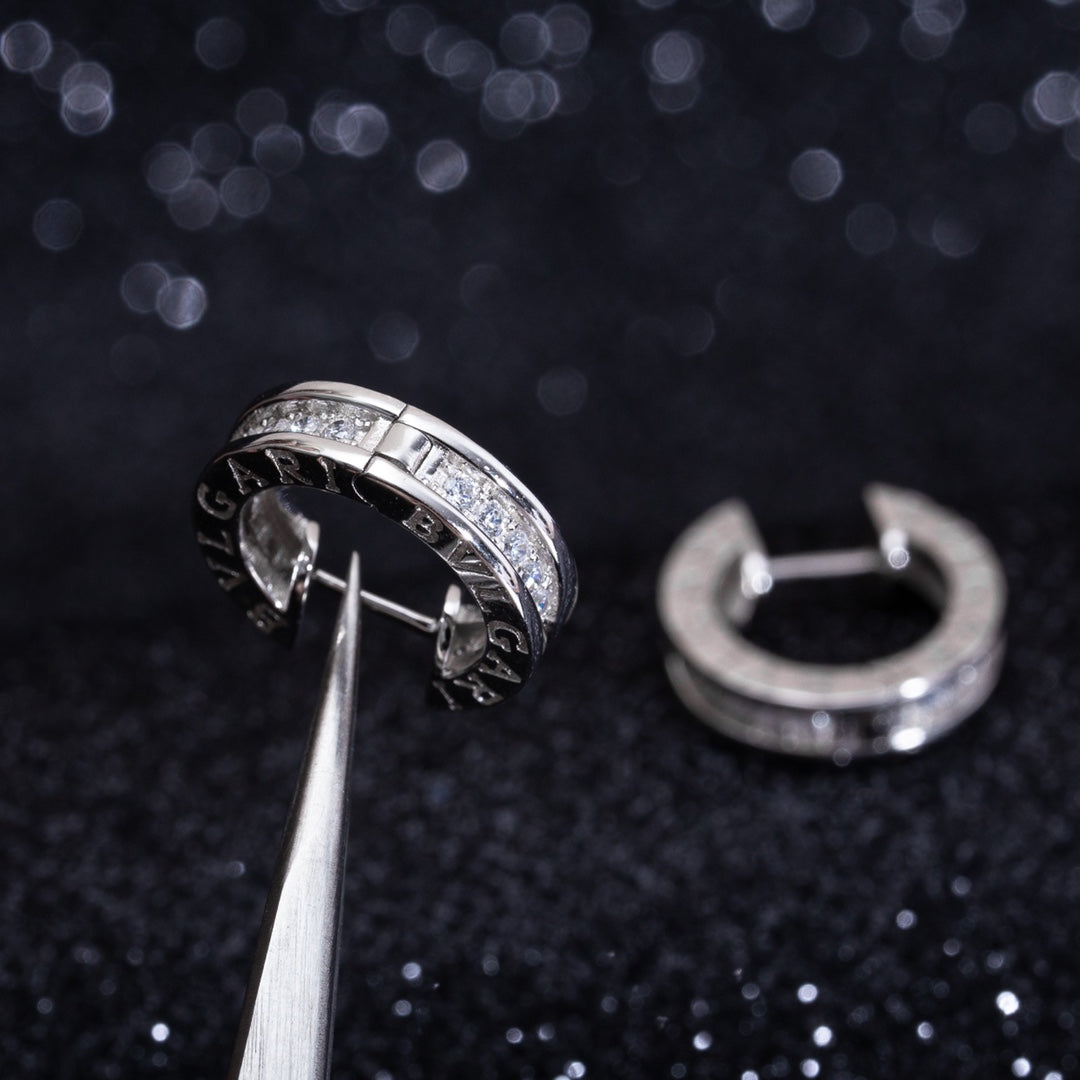 [Stellar Jewelry]ZERO 1 MINI SILVER DIAMOND EARRINGS