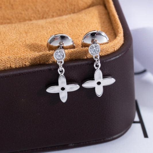 [Stellar Jewelry]VIDYLLE SILVER DIAMOND MINI DROP EARRINGS