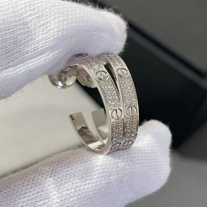[Stellar Jewelry]LOVE EARRINGS 3.6MM DIAMOND PAVED