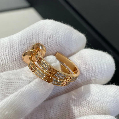 [Stellar Jewelry]LOVE EARRINGS 3.6MM DIAMOND PAVED