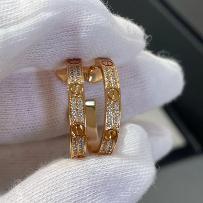 [Stellar Jewelry]LOVE EARRINGS 3.6MM DIAMOND PAVED