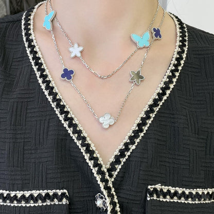 [Stellar Jewelry]LUCKY CLOVER SILVER 11 MOTIF NECKLACE