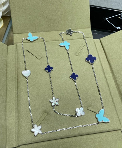 [Stellar Jewelry]LUCKY CLOVER SILVER 11 MOTIF NECKLACE