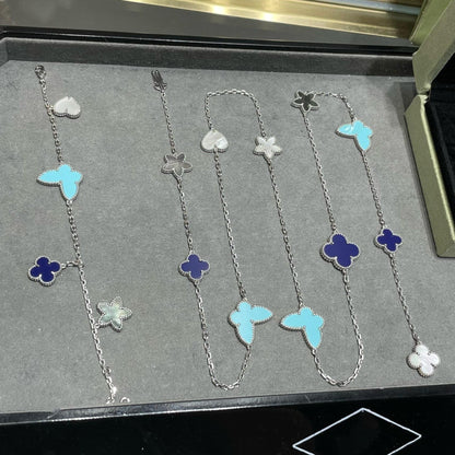 [Stellar Jewelry]LUCKY CLOVER SILVER 11 MOTIF NECKLACE